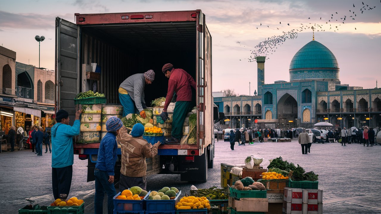 تخلیه بار میوه و سبزیجات در میادین میوه و ترهبار شهرهای مختلف